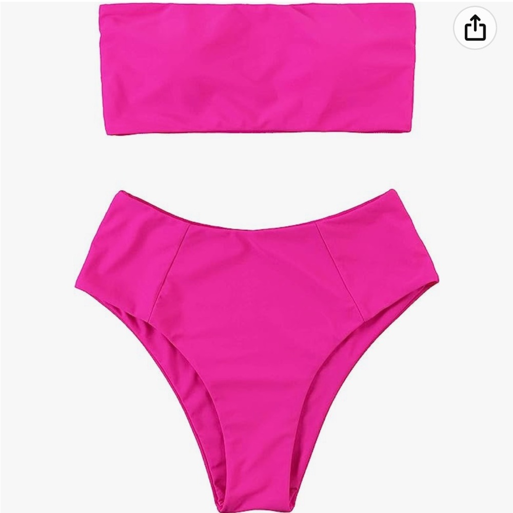 High Waisted Neon Pink Bikini size medium